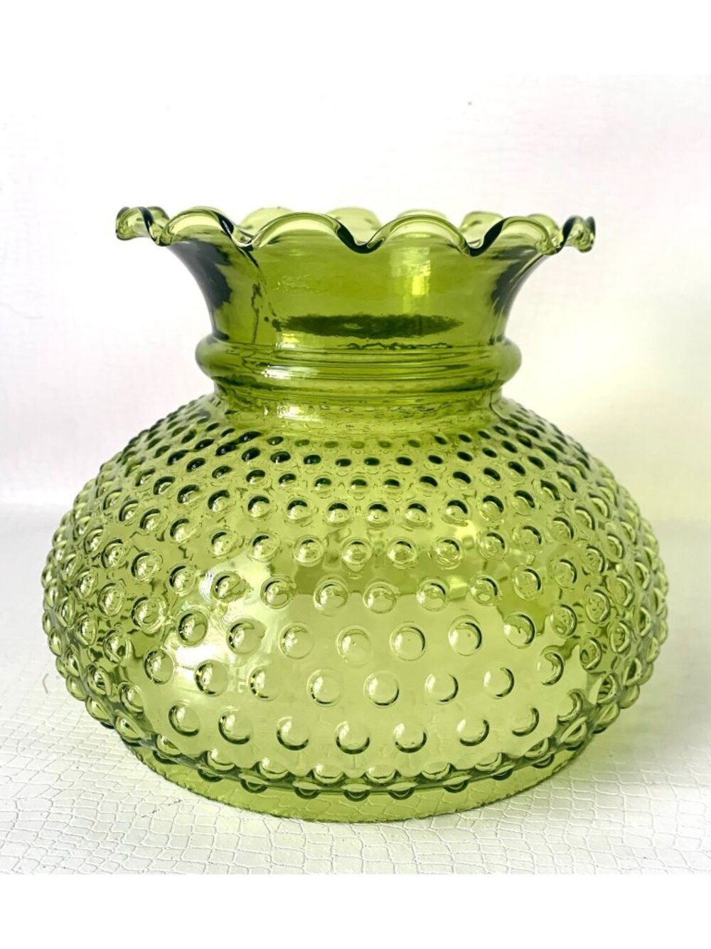 Vintage Lamp Hurricane Style Globe Shade Olive Green Oil Lamp Replacement Shade